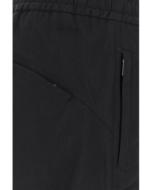 Herno Black Cotton Blend Pant for men