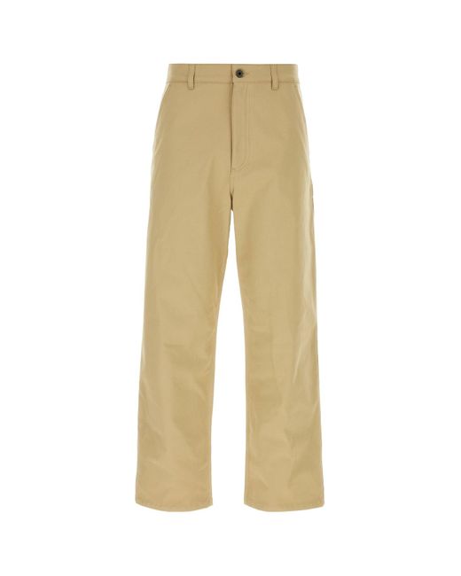 Pantalone in cotone stretch beige di Valentino Garavani in Natural da Uomo