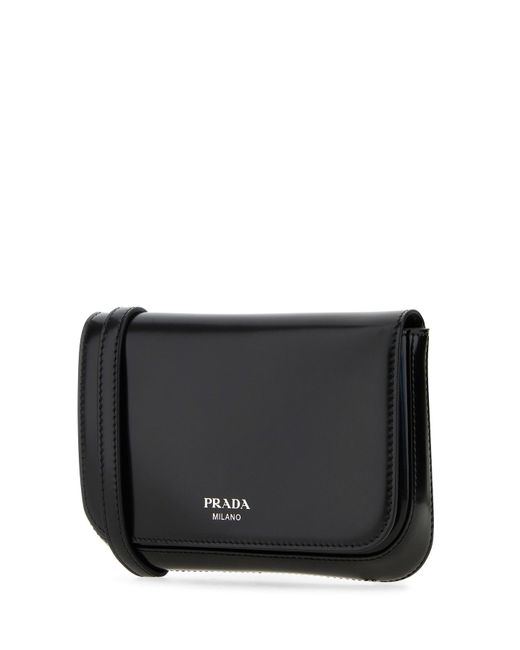 Borsa a tracolla in pelle nera di Prada in Black da Uomo