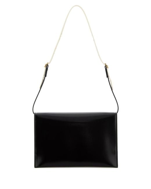 Jil Sander Black Leather Small File Shoulder Bag