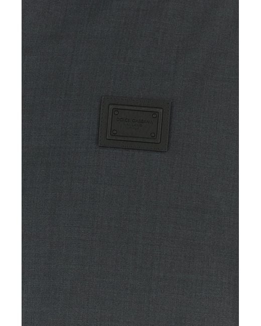 Dolce & Gabbana Black Charcoal Stretch Wool Blend Jacket for men