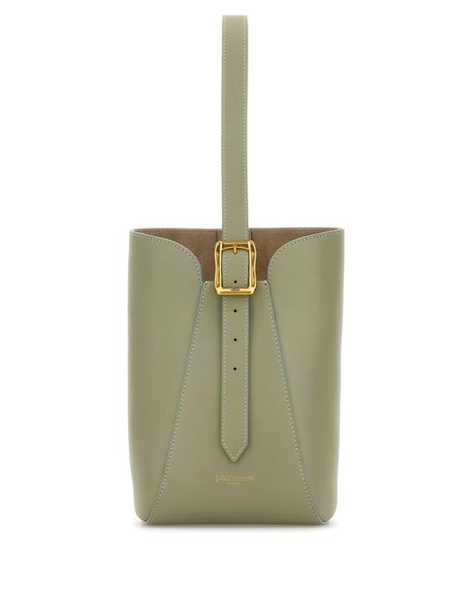 J&m Davidson Sage Green Leather Quiver Nano Bucket Bag