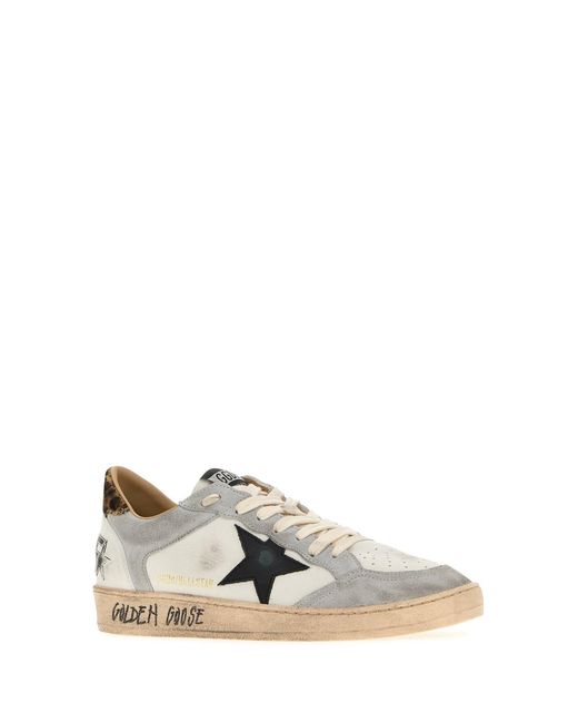 Golden Goose Deluxe Brand White Deluxe Brand Two-Tone Leather And Suede Ball Star Sneakers for men