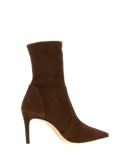 Stuart Weitzman Brown Suede Stuart Ankle Boots