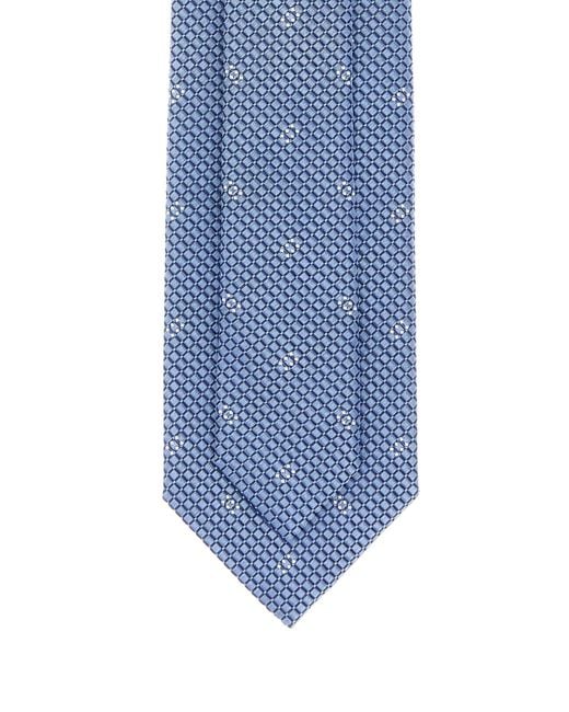 Brioni Blue Embroidered Silk Tie for men