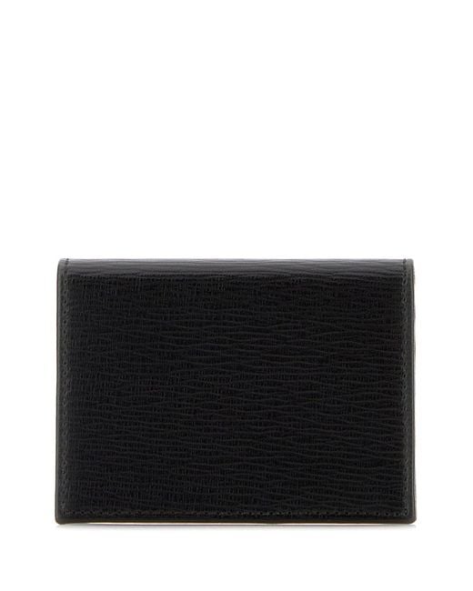 Ferragamo Black Salvatore Leather Card Holder for men