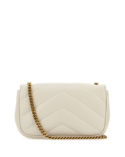Borsa a tracolla LouLou mini in pelle avorio di Saint Laurent in Natural