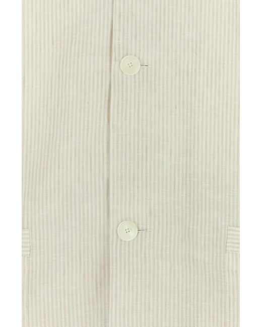 Zegna White Embroidered Linen Pyjama