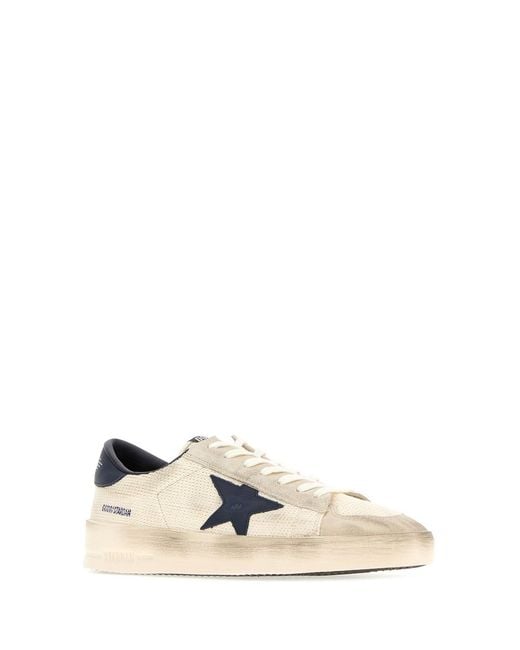 Golden Goose Deluxe Brand White Ivory Suede And Fabric Stardan Sneakers for men