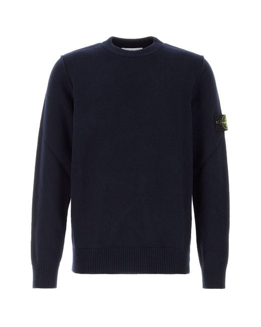 Stone Island Midnight Blue Wool Blend Sweater for men