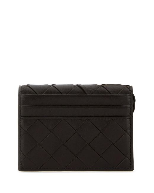 Portacarte Andiamo in nappa testa di moro di Bottega Veneta in Black