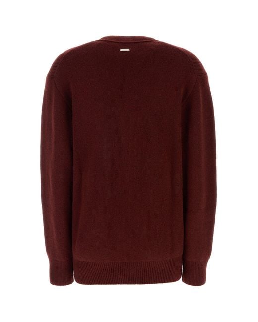 Ferragamo Purple Burgundy Cashmere Blend Cardigan