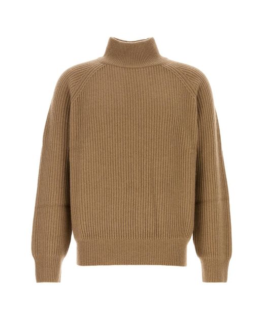 LeKasha Natural Camel Cashmere Lette Sweater for men