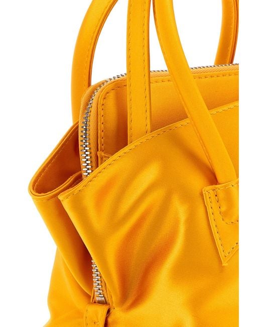 The Attico Yellow Satin Mini La Passeggiata Handbag