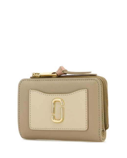 Portafoglio Utility Snapshot DTM Slim in pelle kaki di Marc Jacobs in Natural