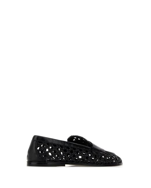 Stuart Weitzman Black Spencer Woven Loafer