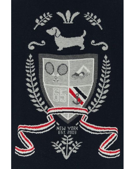 Thom Browne Midnight Blue Cotton Blend Cardigan for men