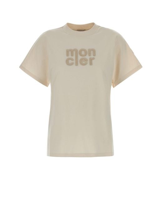 Moncler White Sand Cotton T-shirt
