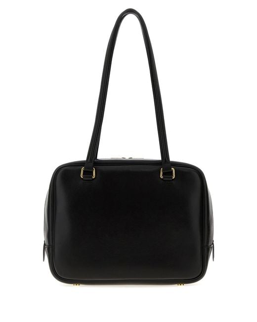 Jil Sander Black Nappa Leather Medium Vision Handbag