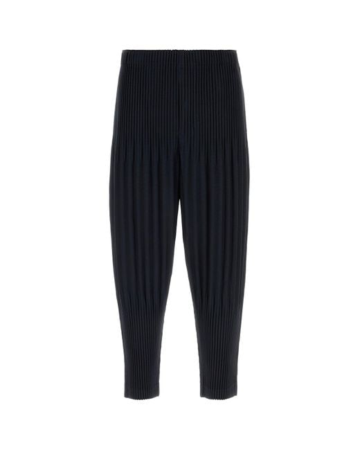 Homme Plissé Issey Miyake Black Midnight Blue Polyester Pant for men