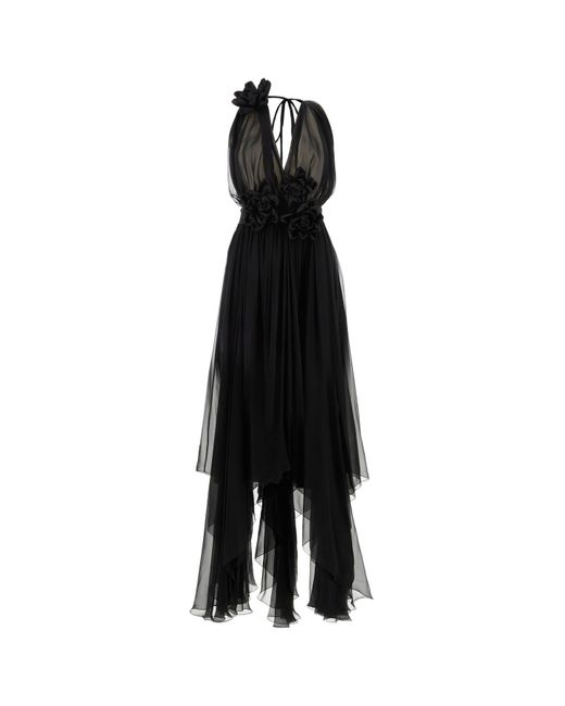 Dolce & Gabbana Black Silk Long Dress