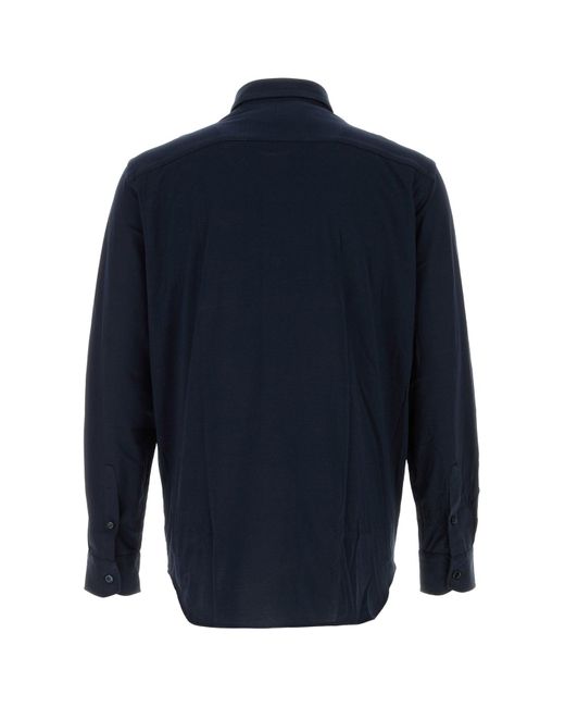Brioni Midnight Blue Cotton Shirt for men