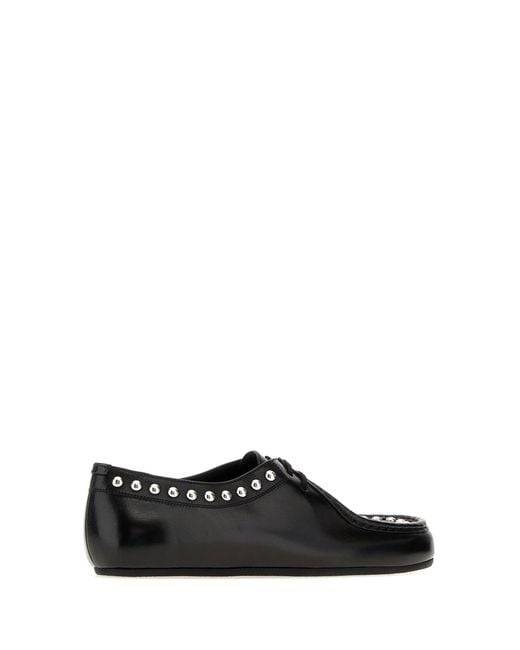 Jil Sander Black Leather Lace-Up Shoes for men