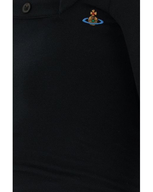Vivienne Westwood Black Piquet Polo Shirt