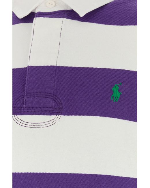 Polo Ralph Lauren Purple Embroidered Cotton Polo Shirt for men