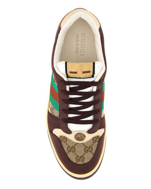 Sneakers multicolor in pelle e tessuto GG di Gucci in Green da Uomo