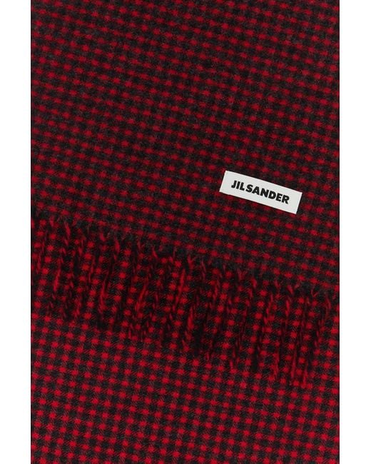 Jil Sander Embroidered Wool Scarf for men