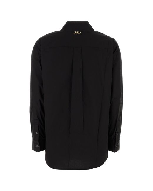 MICHAEL Michael Kors Black Stretch Poplin Shirt Cotton