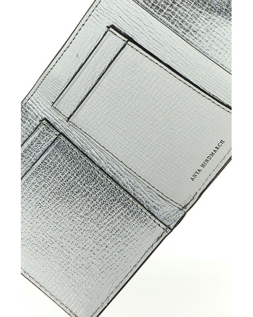 Portafoglio in pelle argento di Anya Hindmarch in Gray