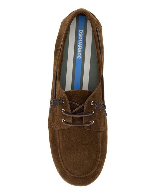 DSquared² Brown Suede Loafers for men