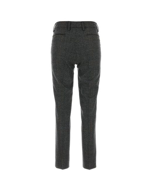 PT Torino Black Embroidered Stretch Wool Blend Pant