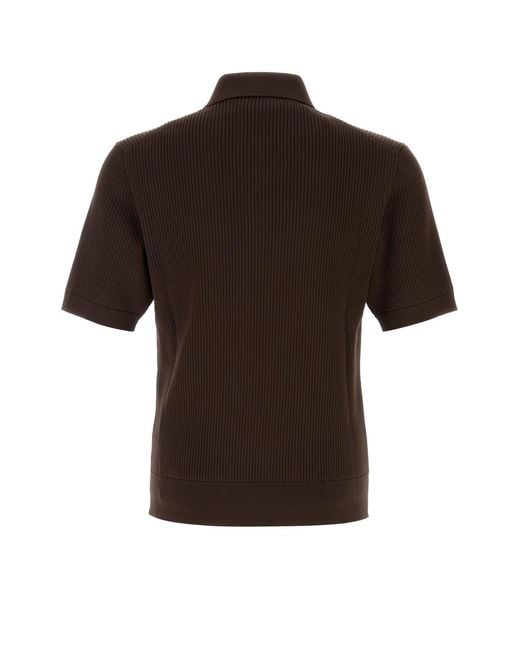 Dolce & Gabbana Black Dark Brown Cotton Polo Shirt for men