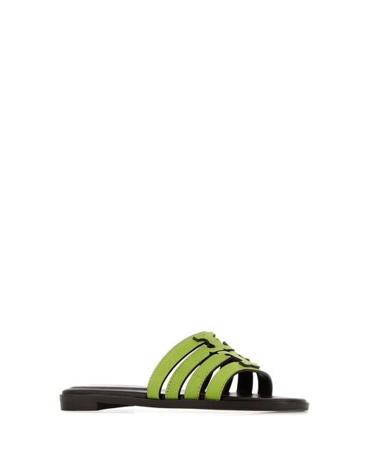 Tory Burch Green Ines Cage Slide
