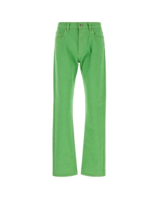 Versace Green Mid Rise Jeans for men