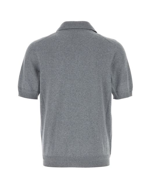McQueen Gray Grey Wool Polo Shirt for men