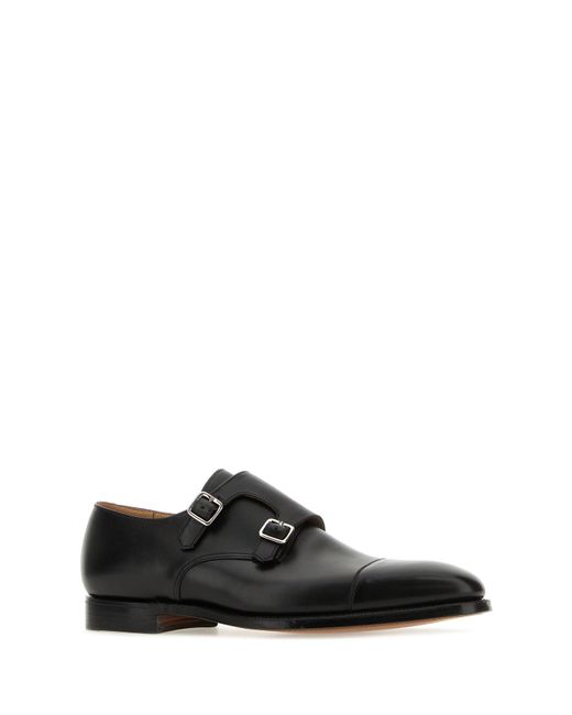Scarpe con fibbia Lowndes in pelle nera di Crockett and Jones in Black da Uomo