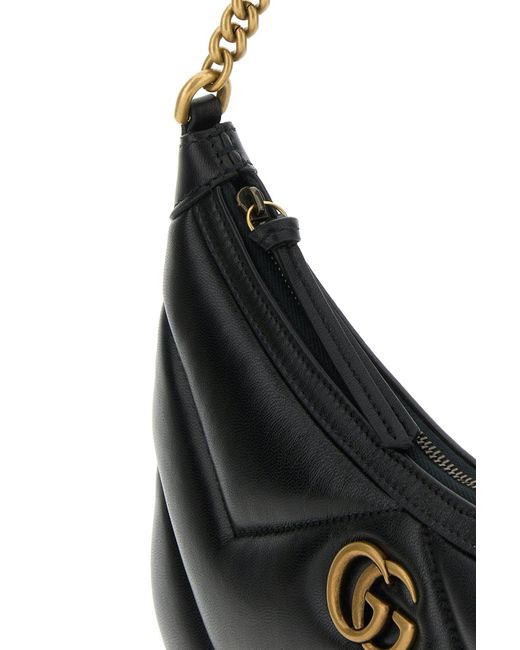Borsa a spalla GG Marmont in pelle nera di Gucci in Black