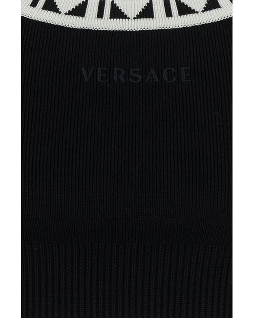 Versace Black Viscose Blend Crop-top