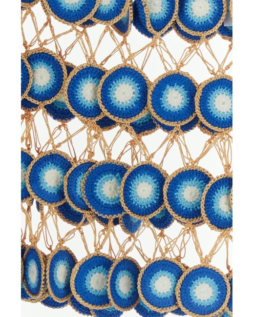 Top Evil Eye in crochet multicolor di MY BEACHY SIDE in Blue