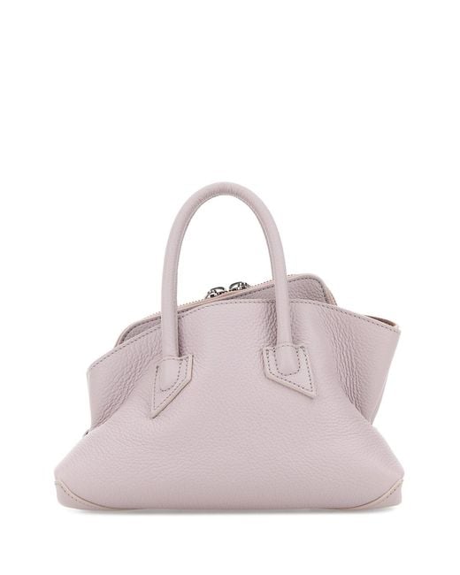 The Attico Pink Lilac Leather Mini La Passeggiata Handbag