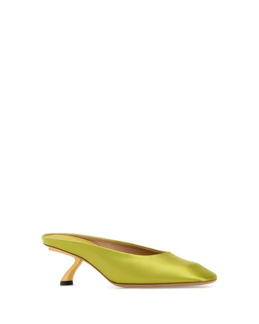 Ferragamo Yellow Slip On Pumps