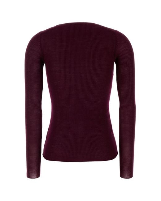 Jil Sander Purple Plum Wool Sweater