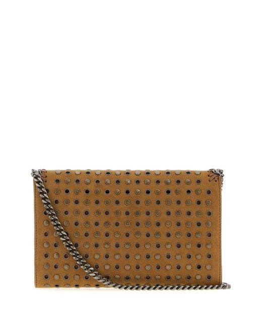 Stella McCartney Brown Camel Alter Suede Falabella Crossbody Bag