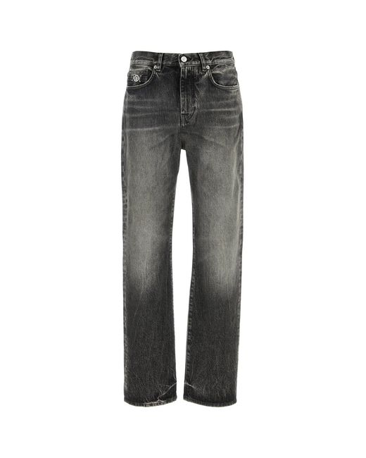 Versace Gray Black Denim Jeans for men