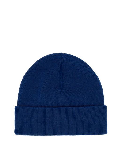 Fred Perry Blue Electric Wool Blend Beanie Hat for men