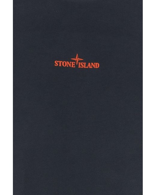 Stone Island Navy Blue Cotton Sweatshirt for men